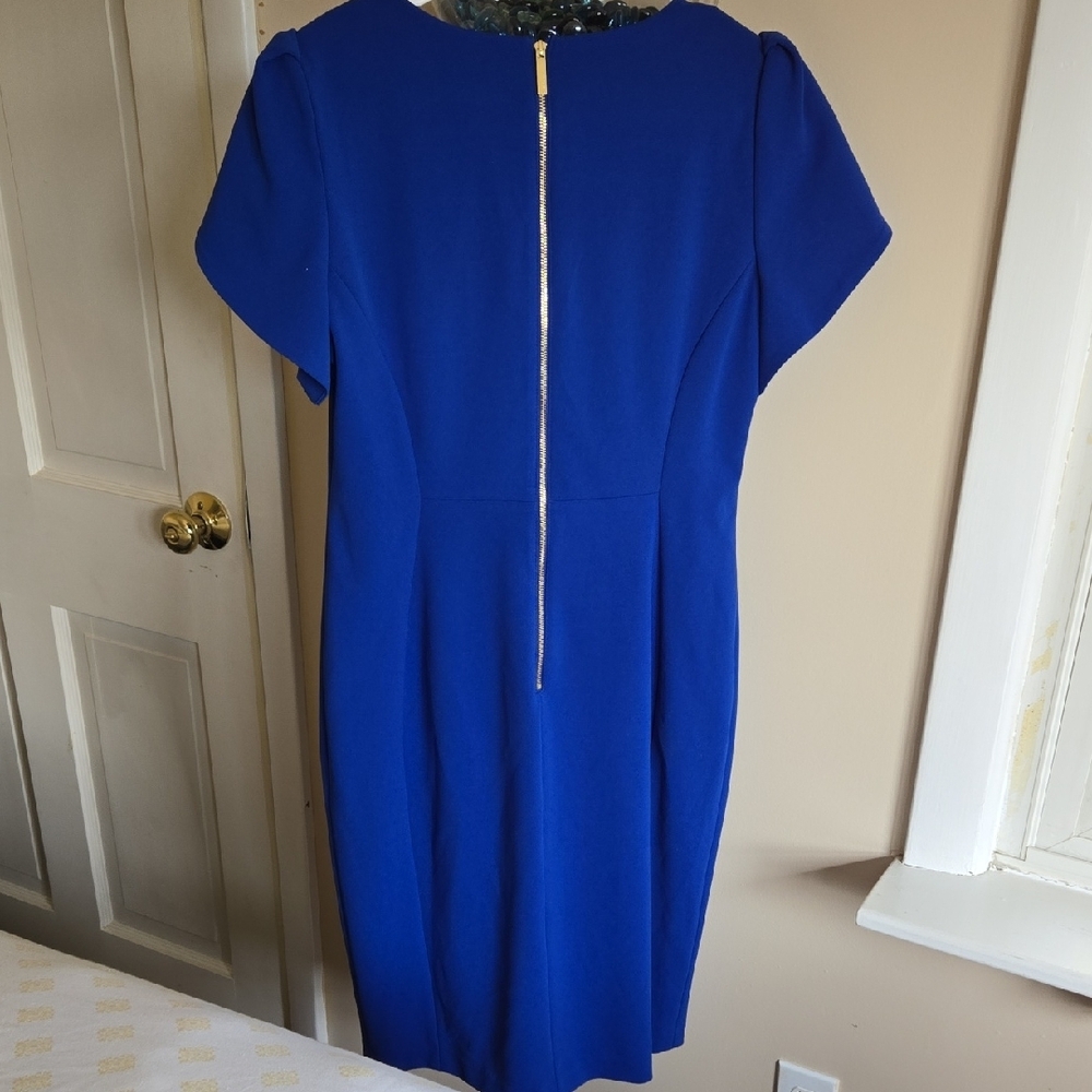 Calvin Klein Size 12 Elegant Blue Dress - Picture 2 of 3